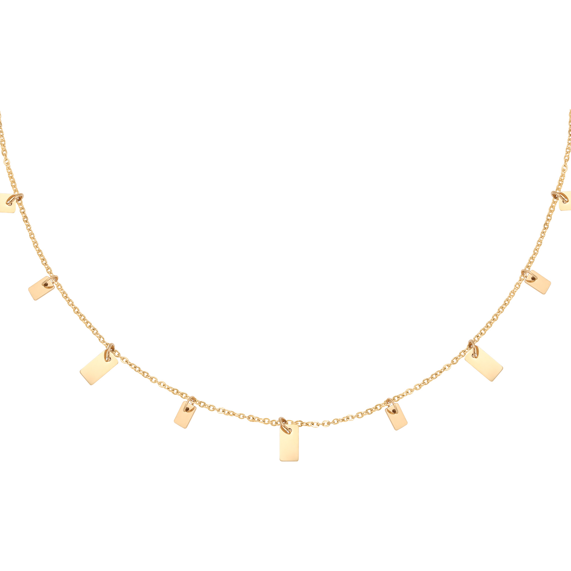 Gold / Necklace Floating Squares 