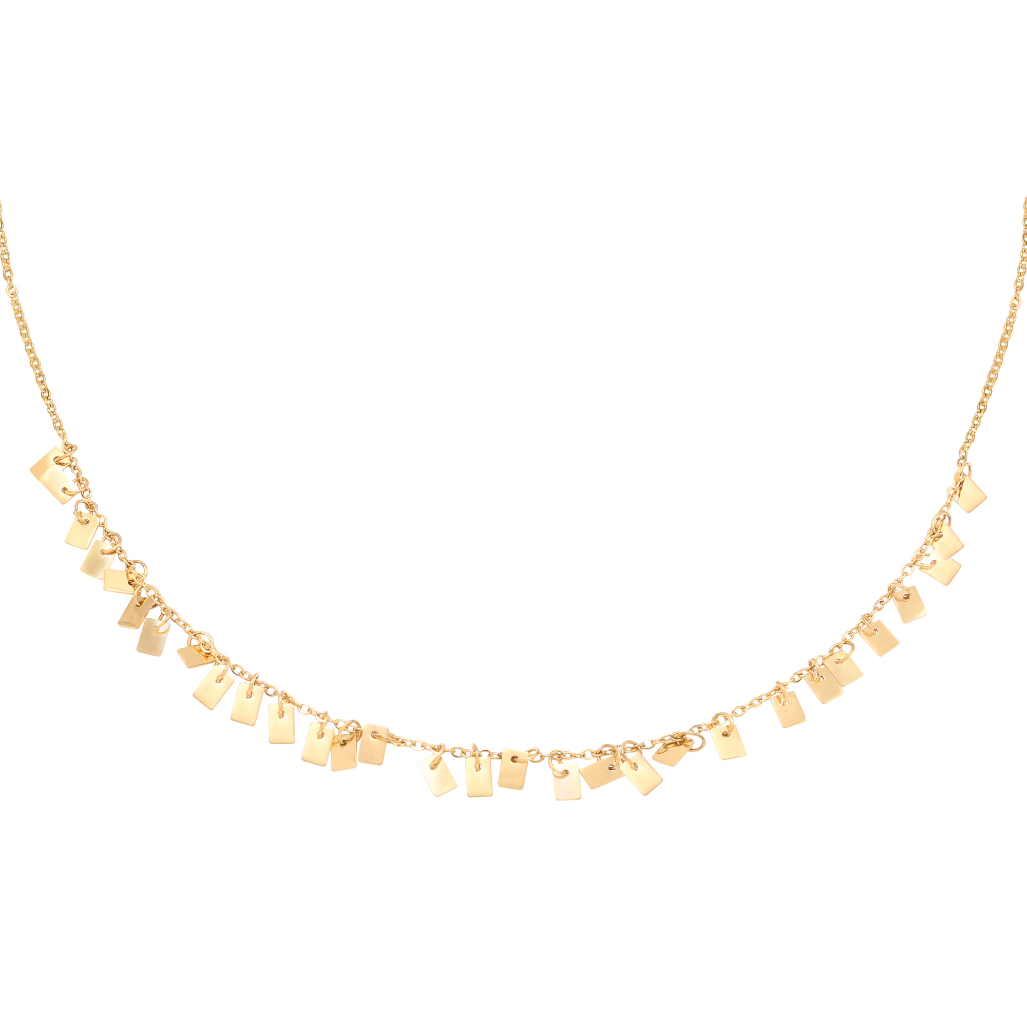 Gold / Necklace Floating Rectangles Picture2