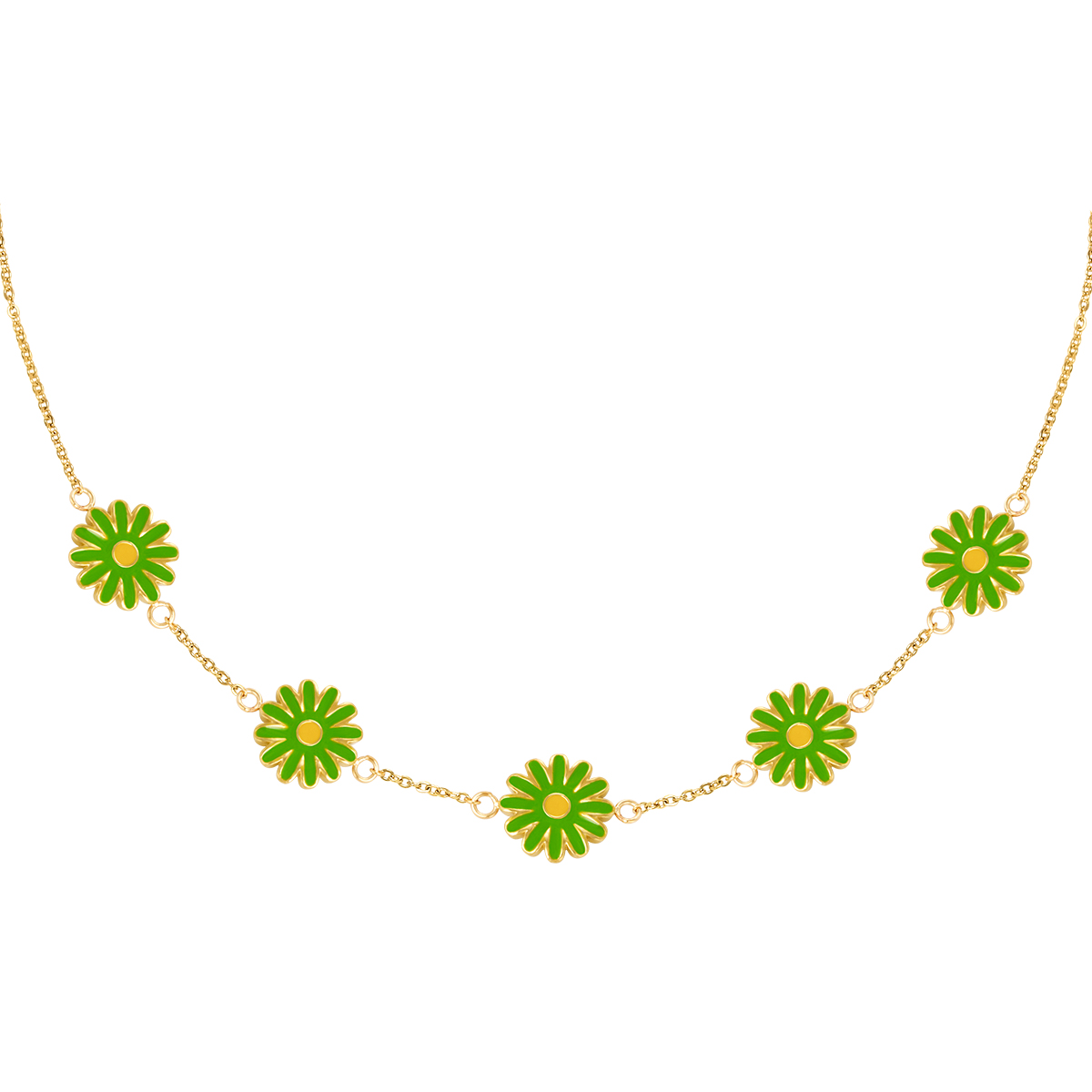 Green / Necklace Daisy 