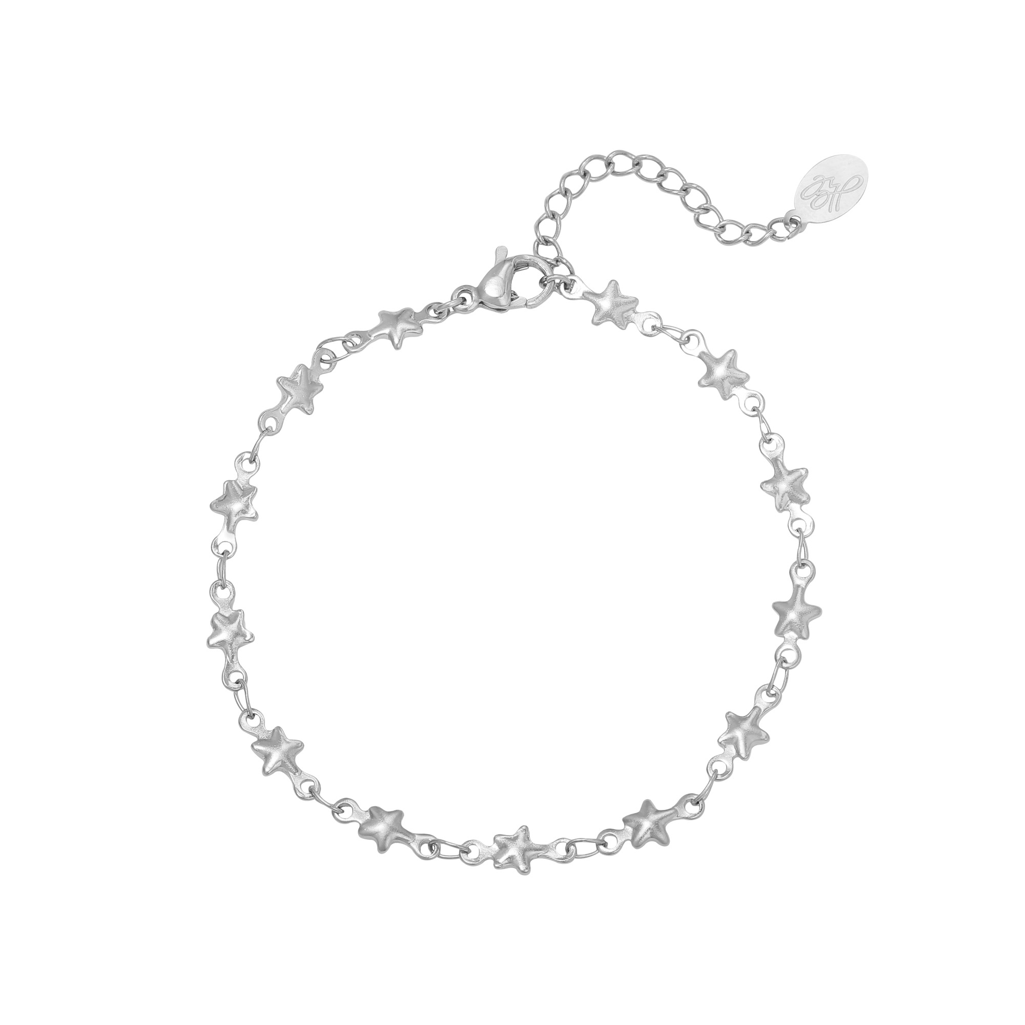 Silver / Bracelet chained star 