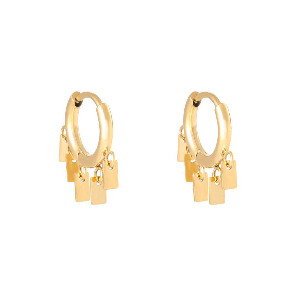 Gold / Earrings Floating Rectangles Picture2