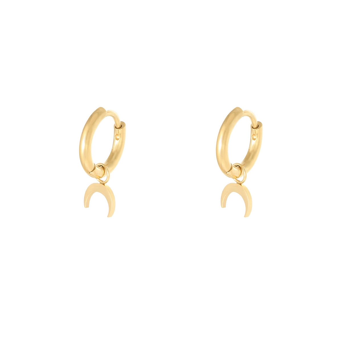 Gold / Earrings Hanging Horn 