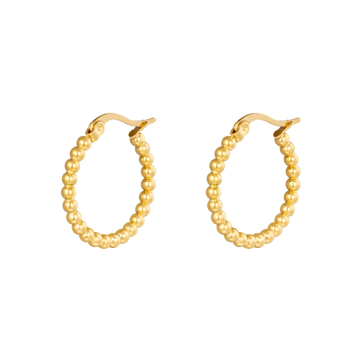 Gold / Earrings Hoops Spheres 22 mm 