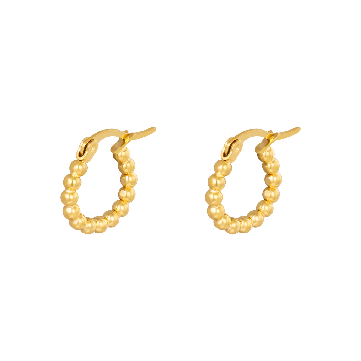 Gold / Earrings Hoops Spheres 15 mm Picture2