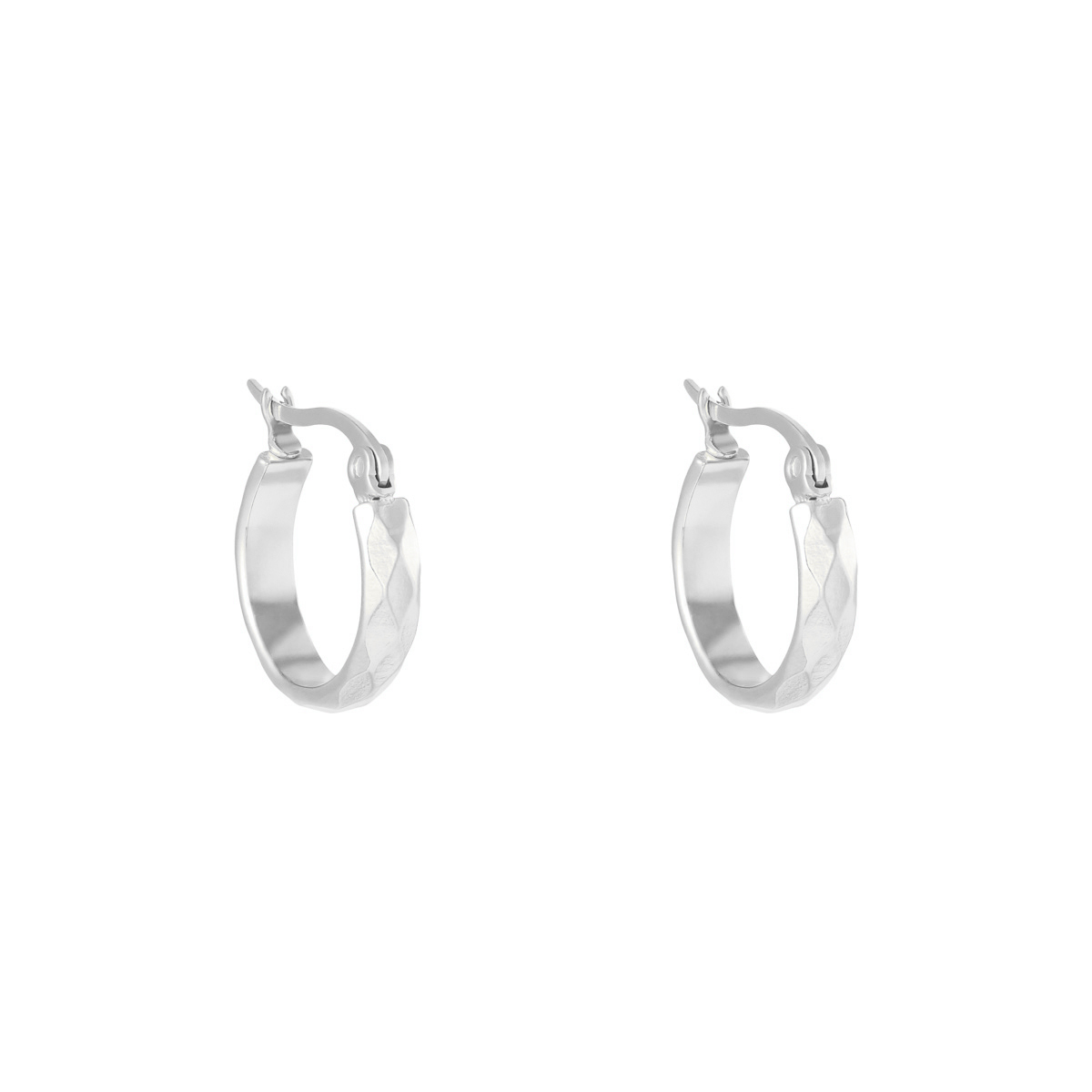 Silver / Earrings Creole Diamond 