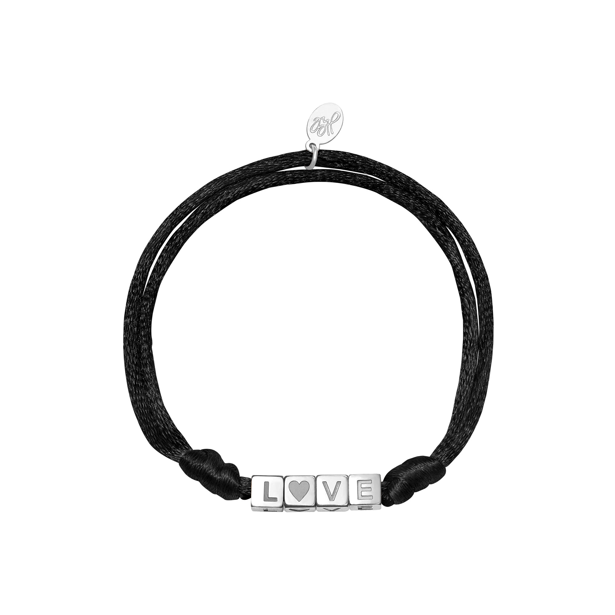 Black & Silver / Bracelet Satin Love Picture9