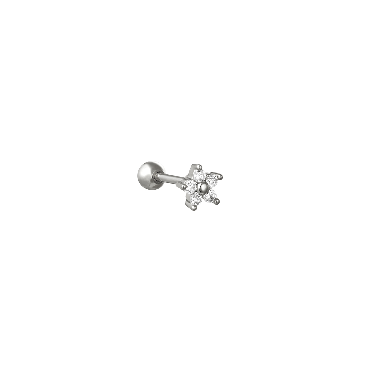 Silver / Piercing Tiny Flower 